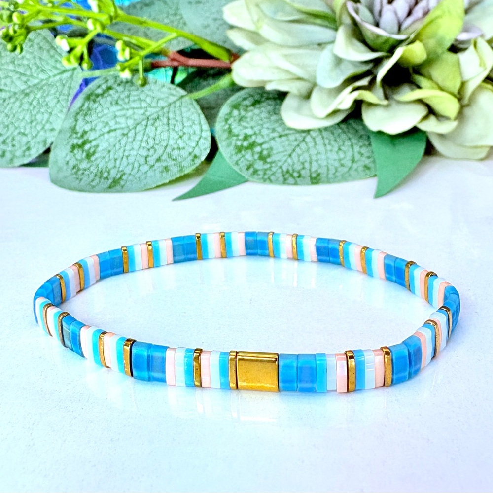 Miyuki Tila Bead Stretch Bracelet